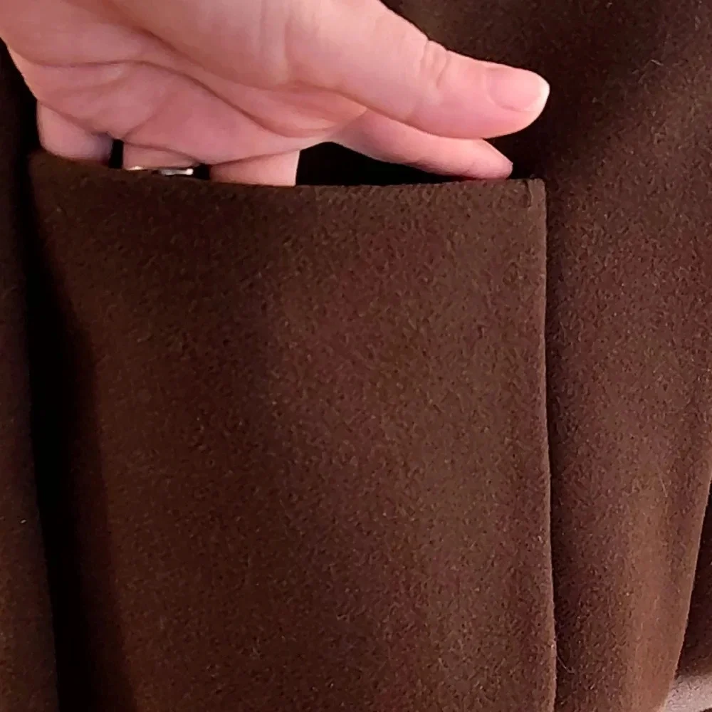 Zara Brown Coat with Faux Fur Collar - Picture 9 of 13